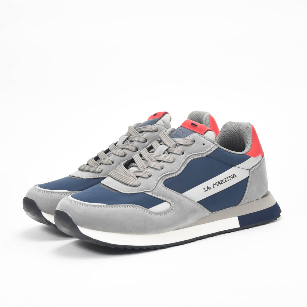 La Martina Low Top Leather Sneakers Grey - LFM252.040.A70.BG - Image 6