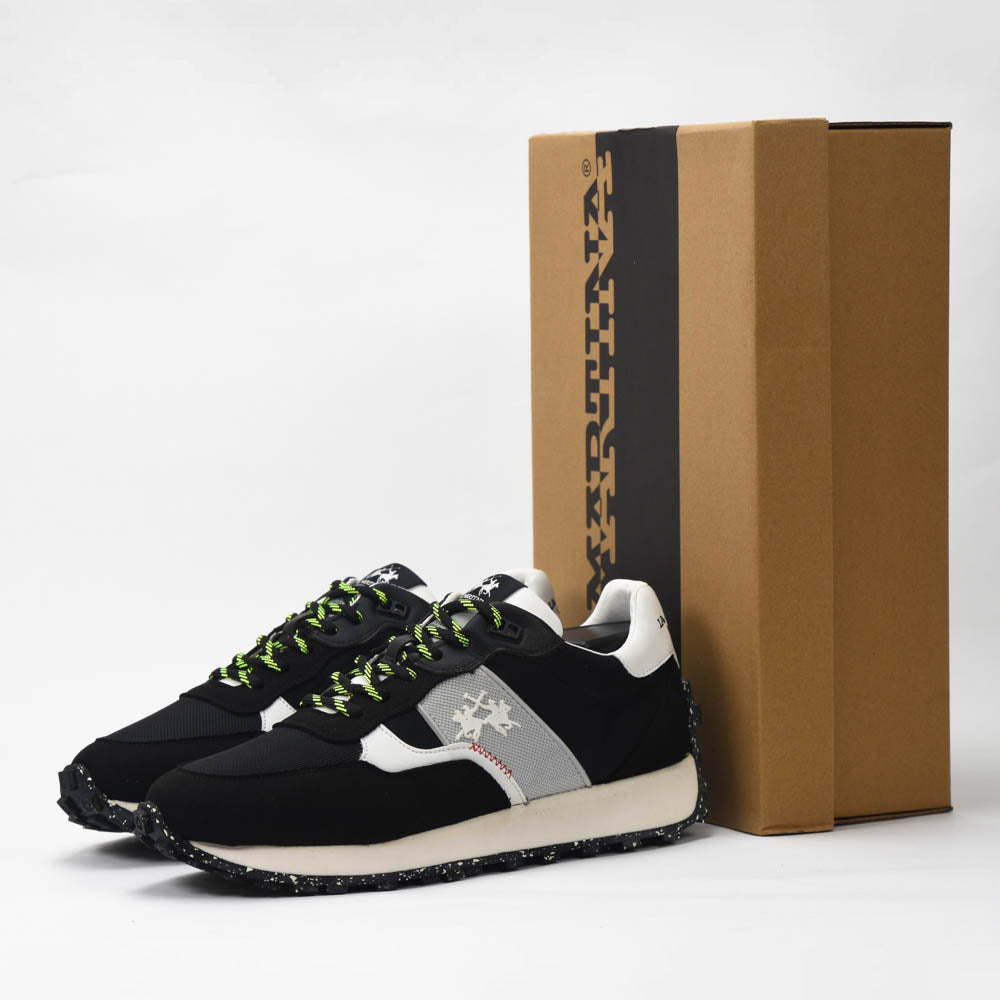 LA MARTINA SCARPA UOMO SUEDE ECO TEX NYLON ECO NERO - LFM231-030-4330 - Image 1