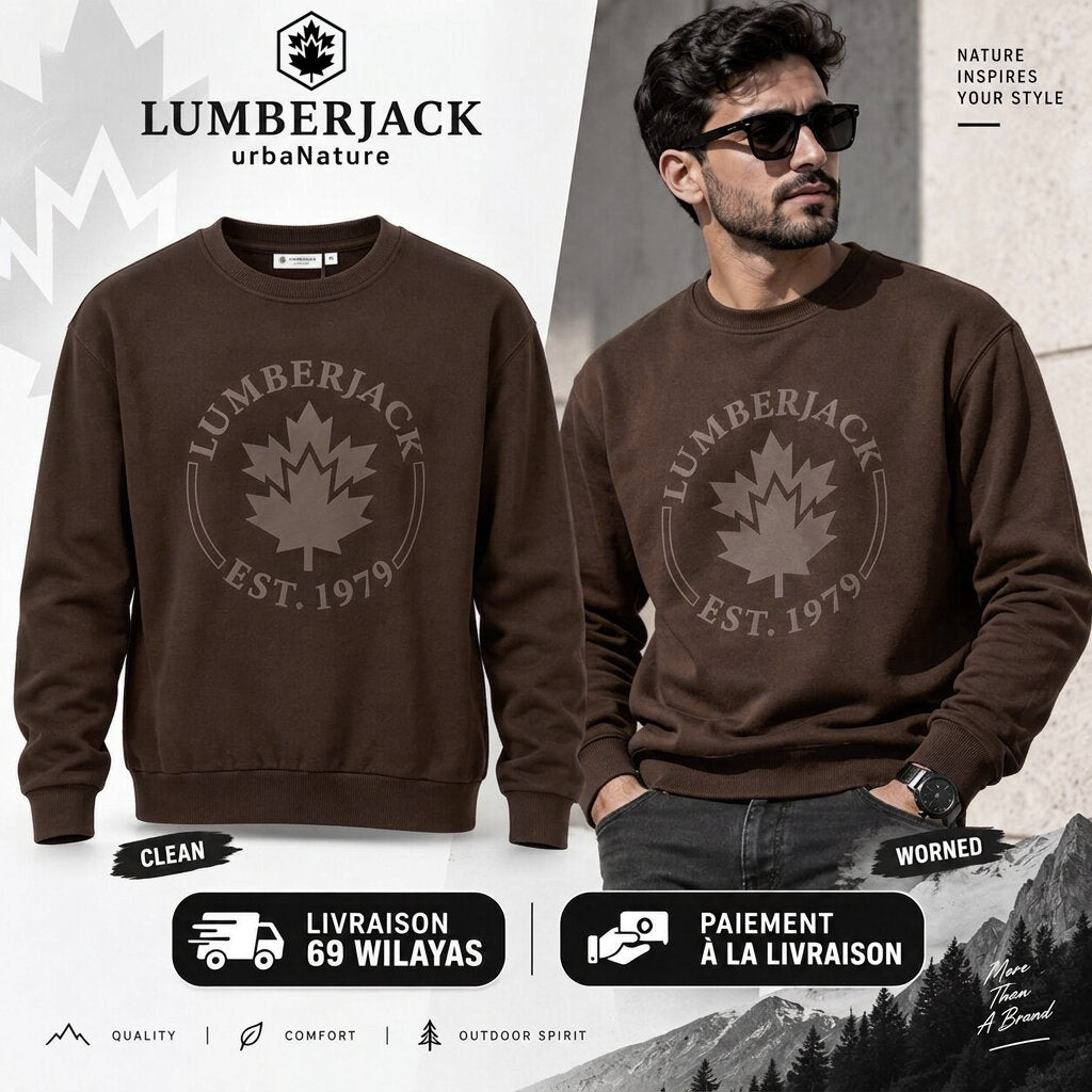 LUMBERJACK SWEAT SHIRT - LBJ-00602-BRN - Image 1