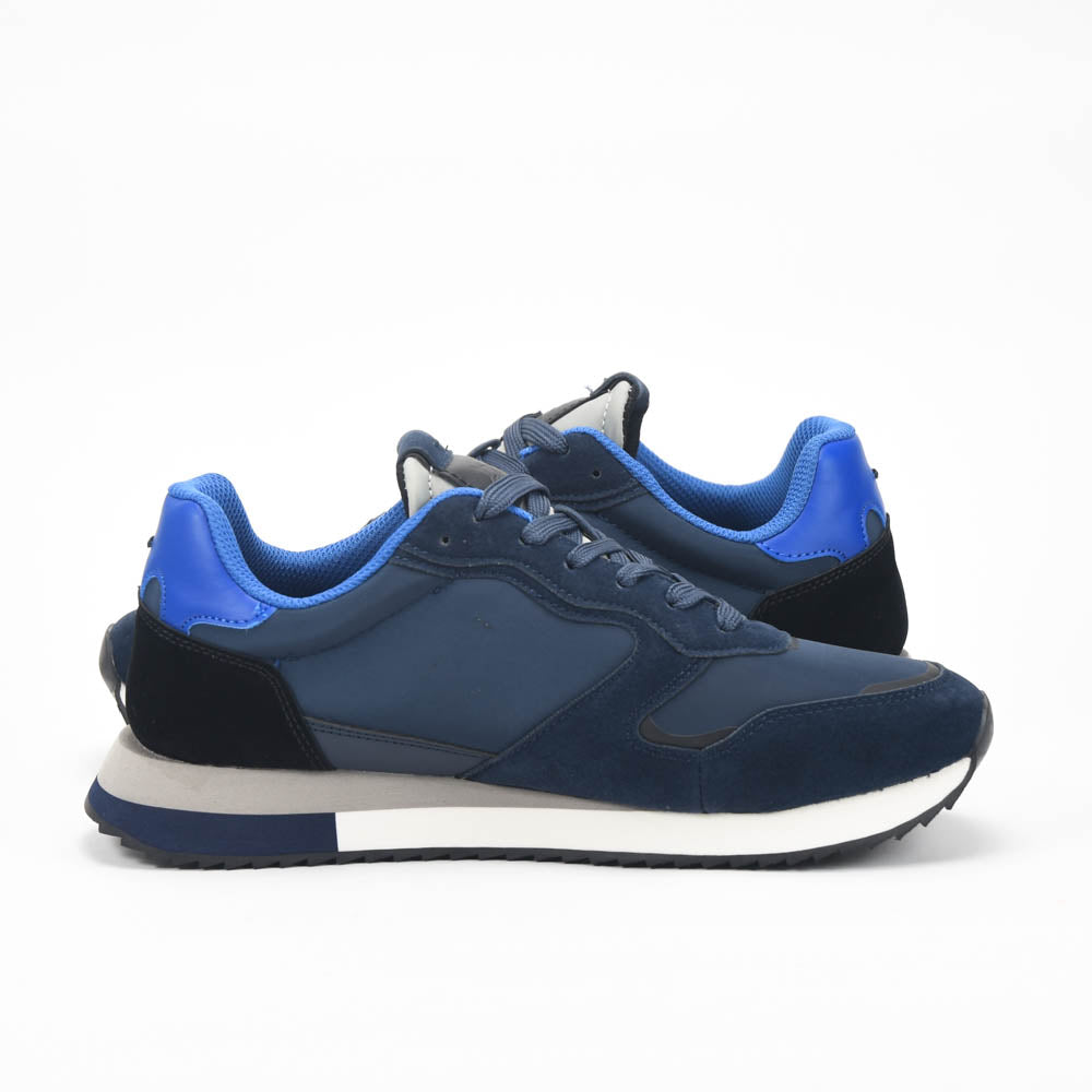 La Martina Low Sneakers Blue Leather - LFM252.041.A70.A6 - Image 5