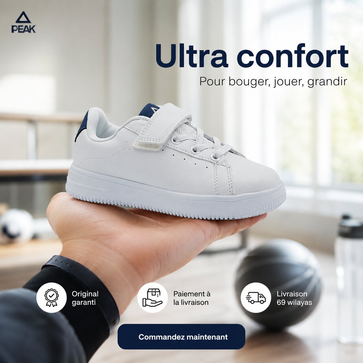 Peak Kids Casual Shoes White Navy - EK3902B-1030 - Image 1