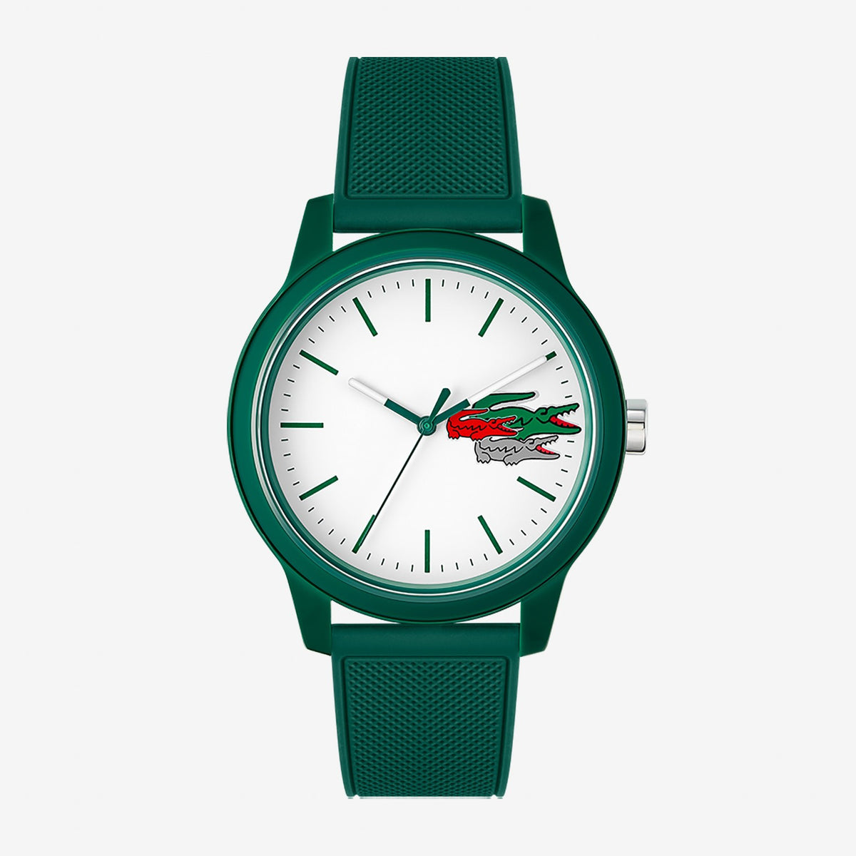 Montre Lacoste.12.12 Holiday à 3 aiguilles - Modèle blanc avec bracelet vert en silicone - 2011135 - Image 1
