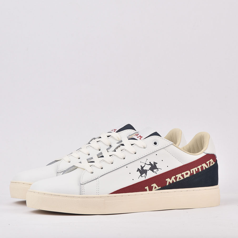 LA MARTINA SCARPA UOMO CALF - TAPE BIANCO - ROSSO - LFM222-001-4130 - Image 6