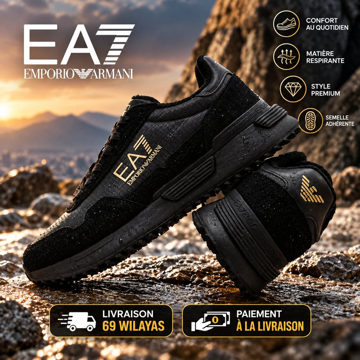 EA7 Emporio Armani baskets homme Vintage Running Nylon - 7X000380-MZ177 - Image 1