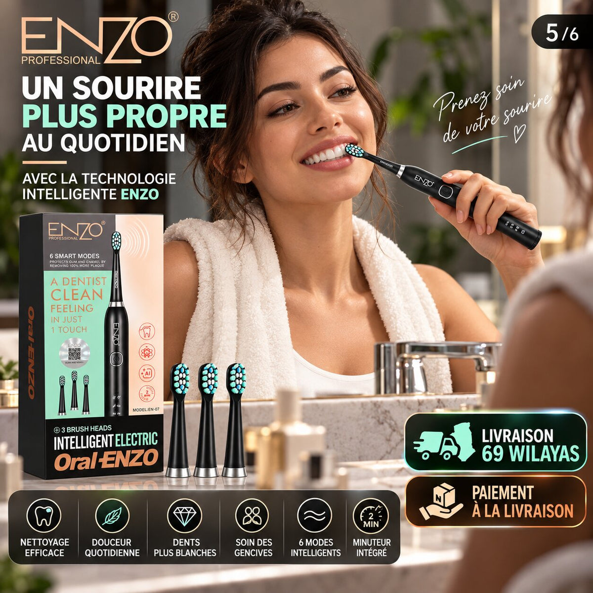 ENZO EN-07 Sonic Electric Toothbrush - EN-07 - Image 2