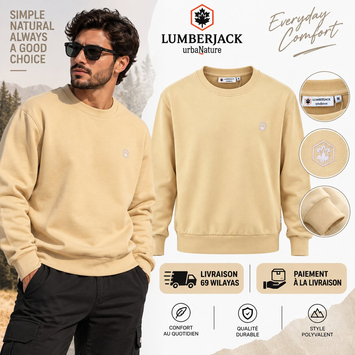 LUMBERJACK SWEAT SHIRT - LBJ-00601-KAK - Image 1