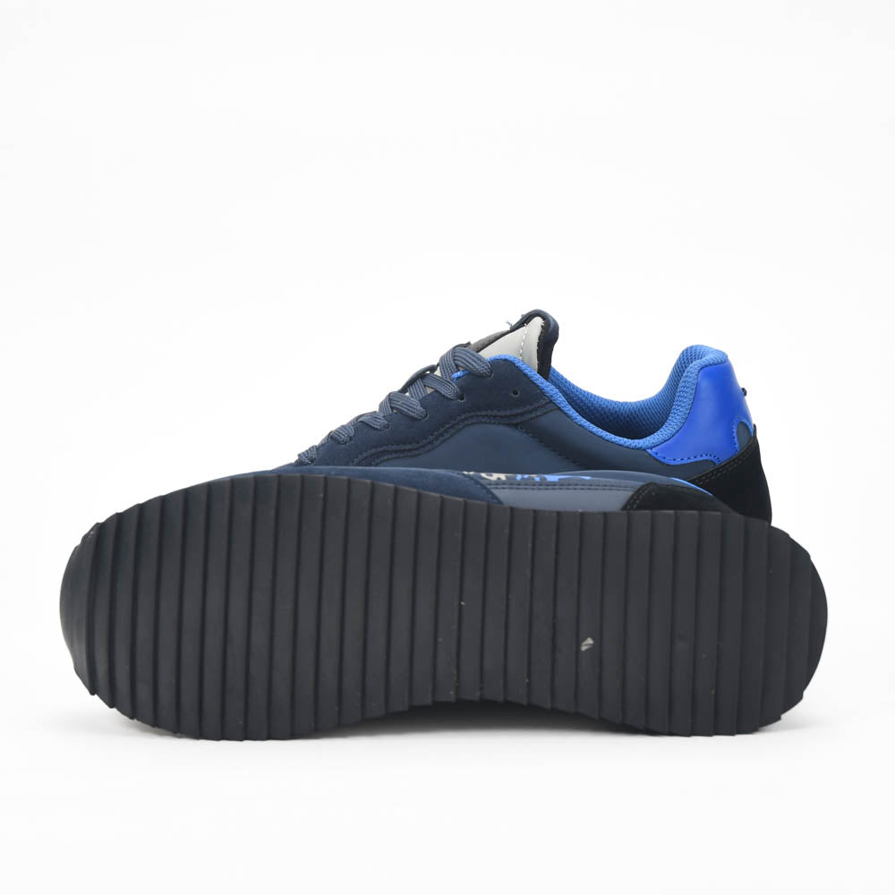 La Martina Low Sneakers Blue Leather - LFM252.041.A70.A6 - Image 2
