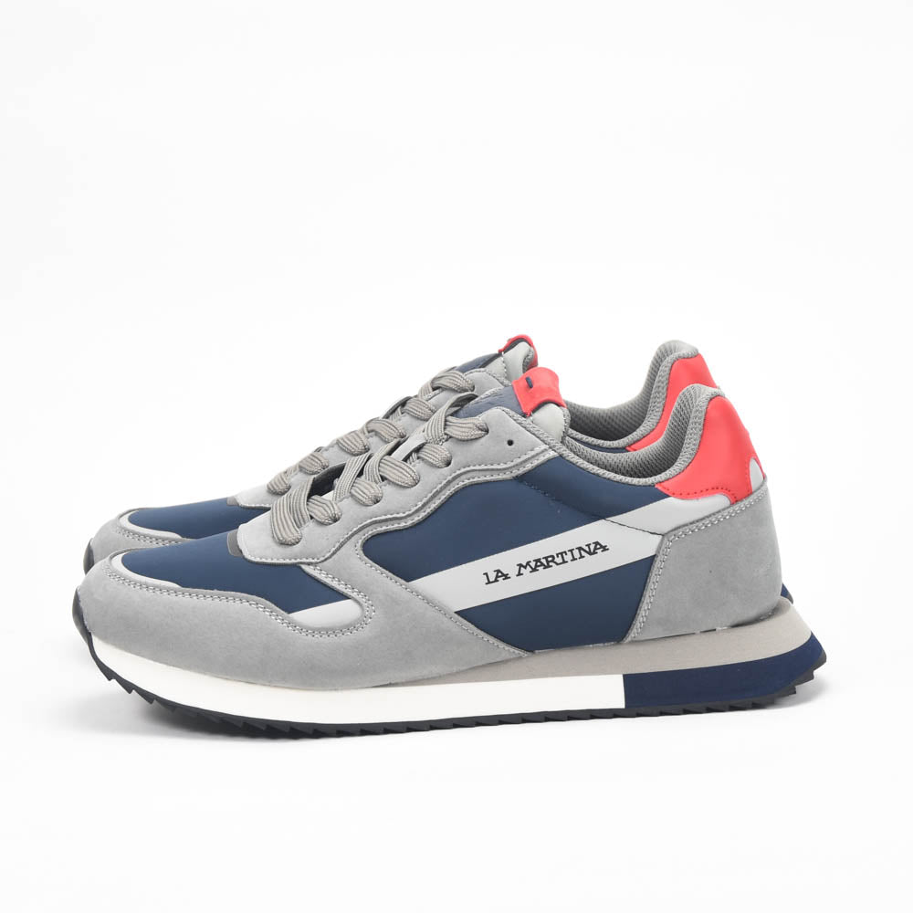 La Martina Low Top Leather Sneakers Grey - LFM252.040.A70.BG - Image 3