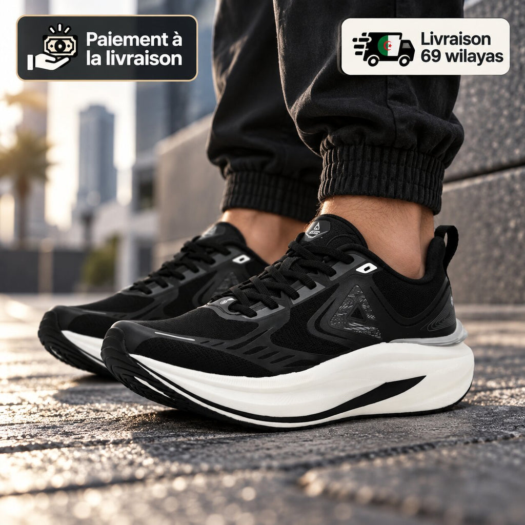 PEAK Taichi 8.0 Running Shoes, Black/White - ET261097H-Z497 - Image 1