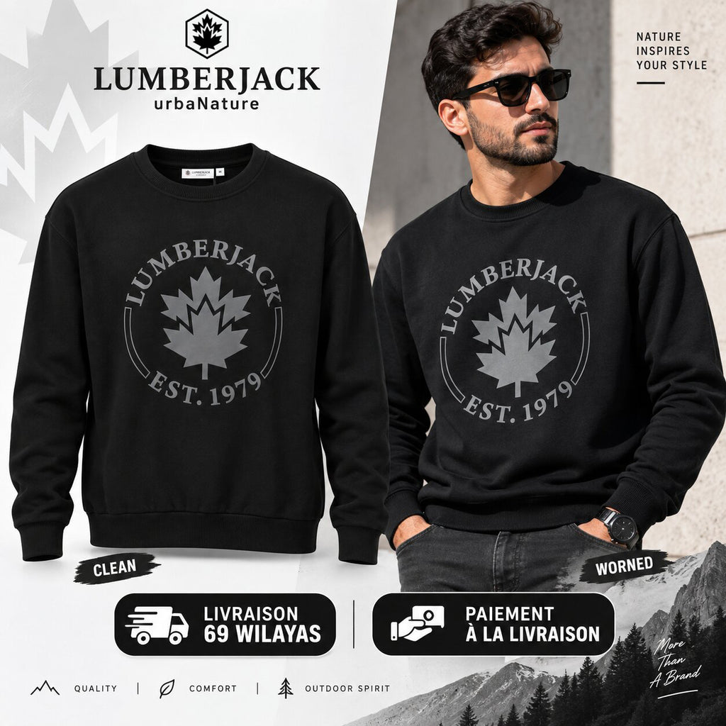 LUMBERJACK SWEAT SHIRT - LBJ-00602-BLK - Image 1