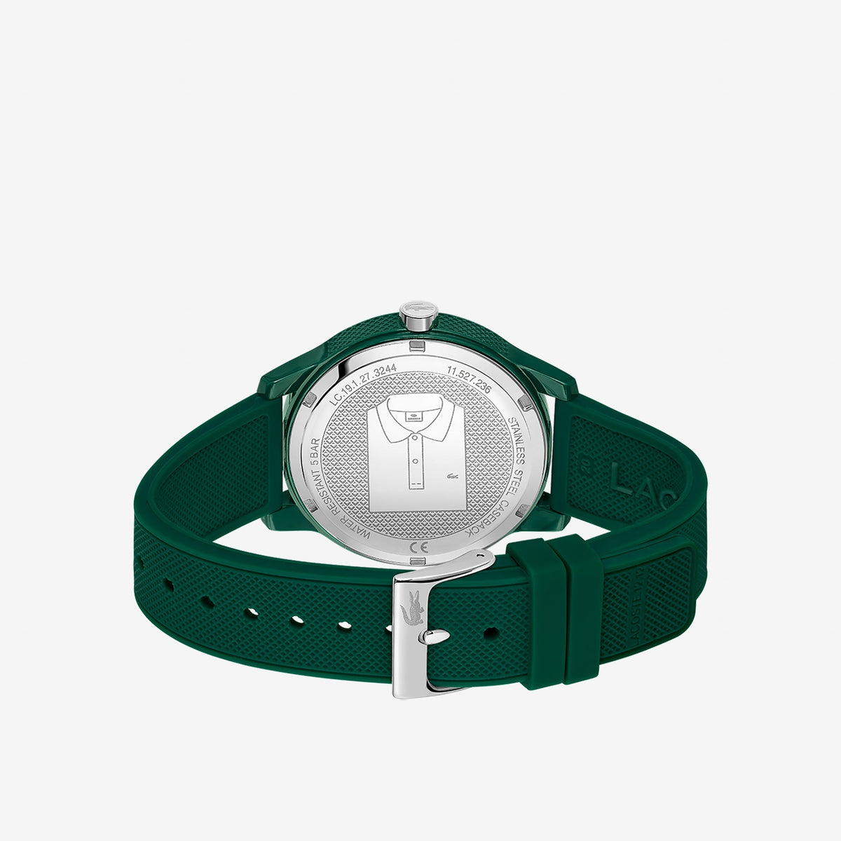 Montre Lacoste.12.12 Holiday à 3 aiguilles - Modèle blanc avec bracelet vert en silicone - 2011135 - Image 3
