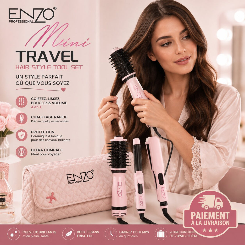ENZO Professional EN-3316 3 Piece Travel Hair Style Tool Set - EN-3316 - Image 1