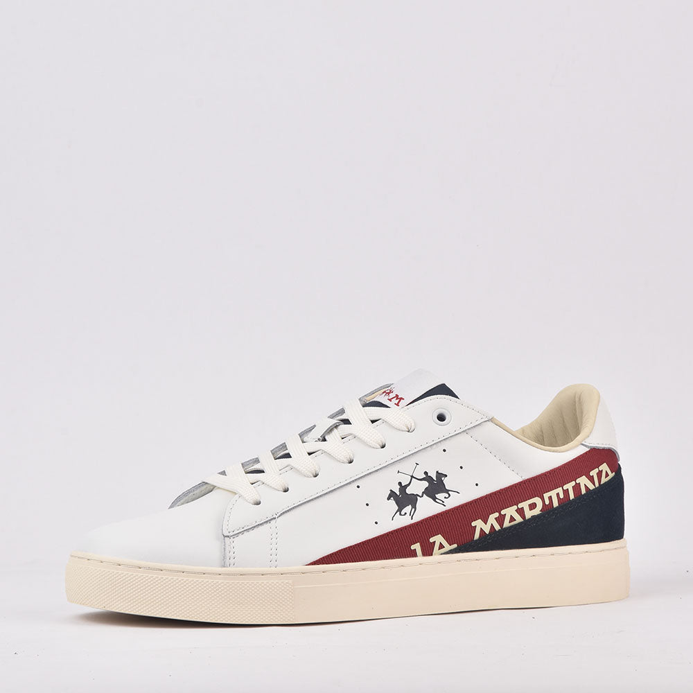 LA MARTINA SCARPA UOMO CALF - TAPE BIANCO - ROSSO - LFM222-001-4130 - Image 5