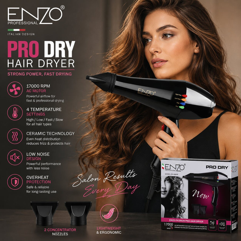 ENZO EN-8860B Professional Ionic Hair Dryer - EN-8860B - Image 1