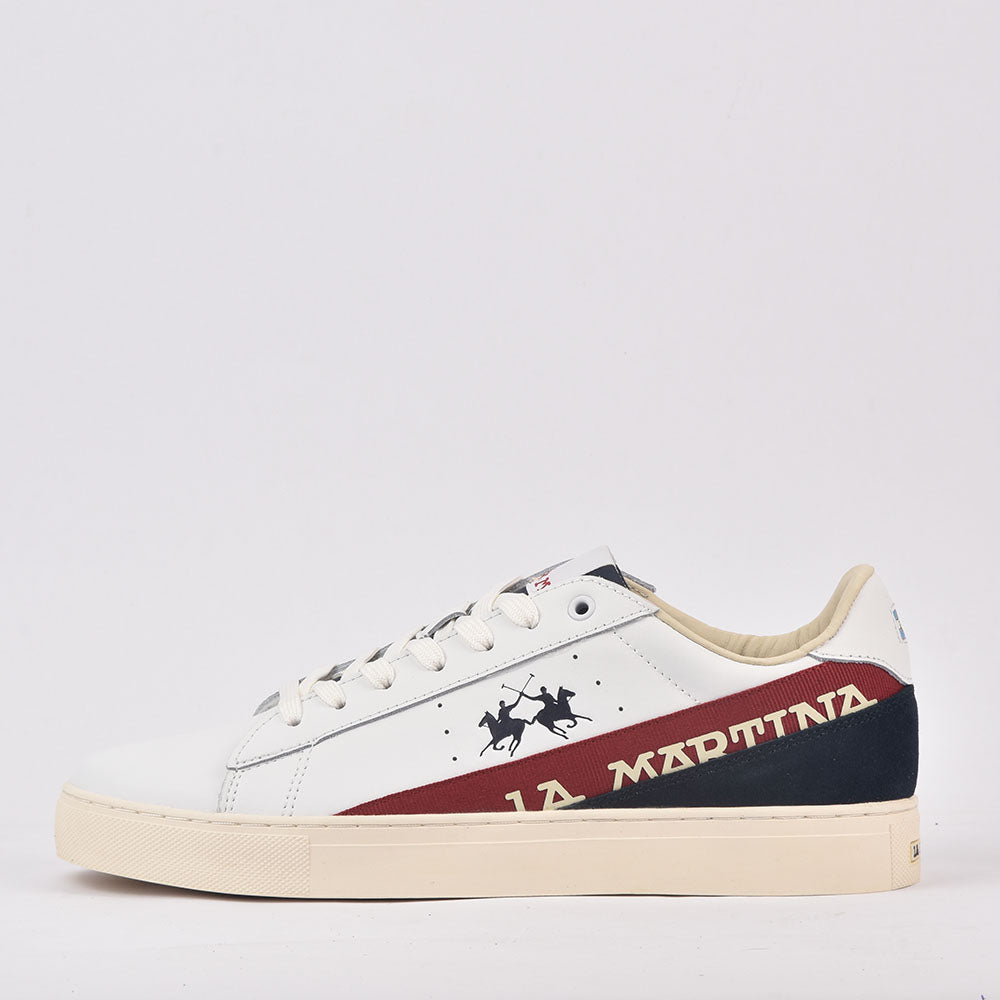 LA MARTINA SCARPA UOMO CALF - TAPE BIANCO - ROSSO - LFM222-001-4130 - Image 2
