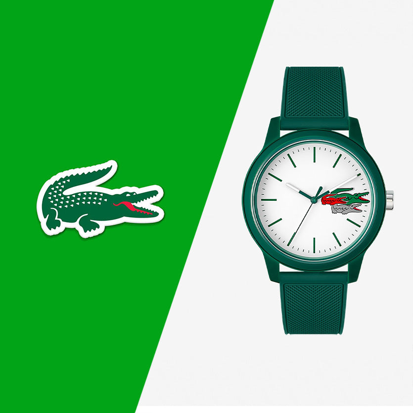 Montre Lacoste.12.12 Holiday à 3 aiguilles - Modèle blanc avec bracelet vert en silicone - 2011135 - Image 2