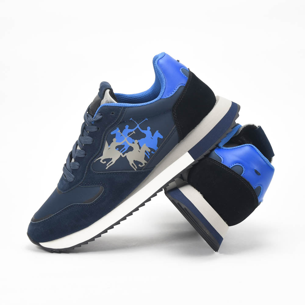 La Martina Low Sneakers Blue Leather - LFM252.041.A70.A6 - Image 6