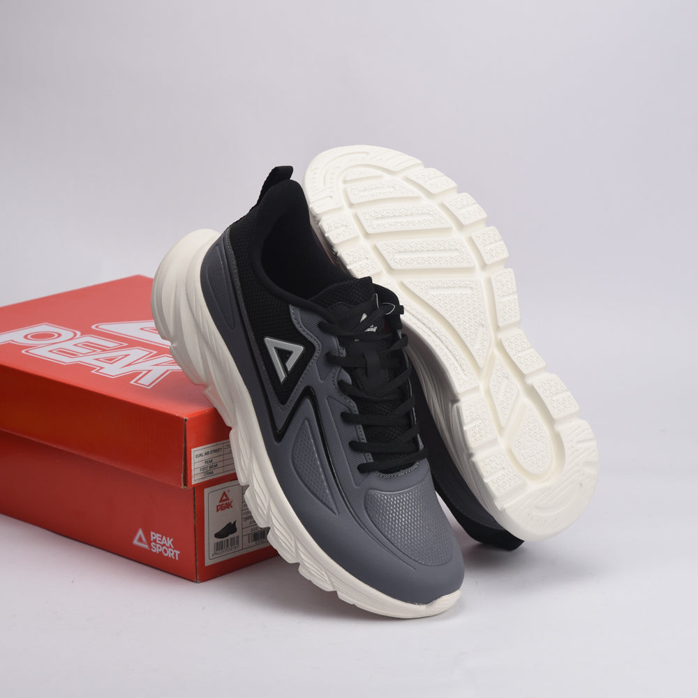 PEAK Cushion Running Shoes, Black/White - E234017H - Image 6