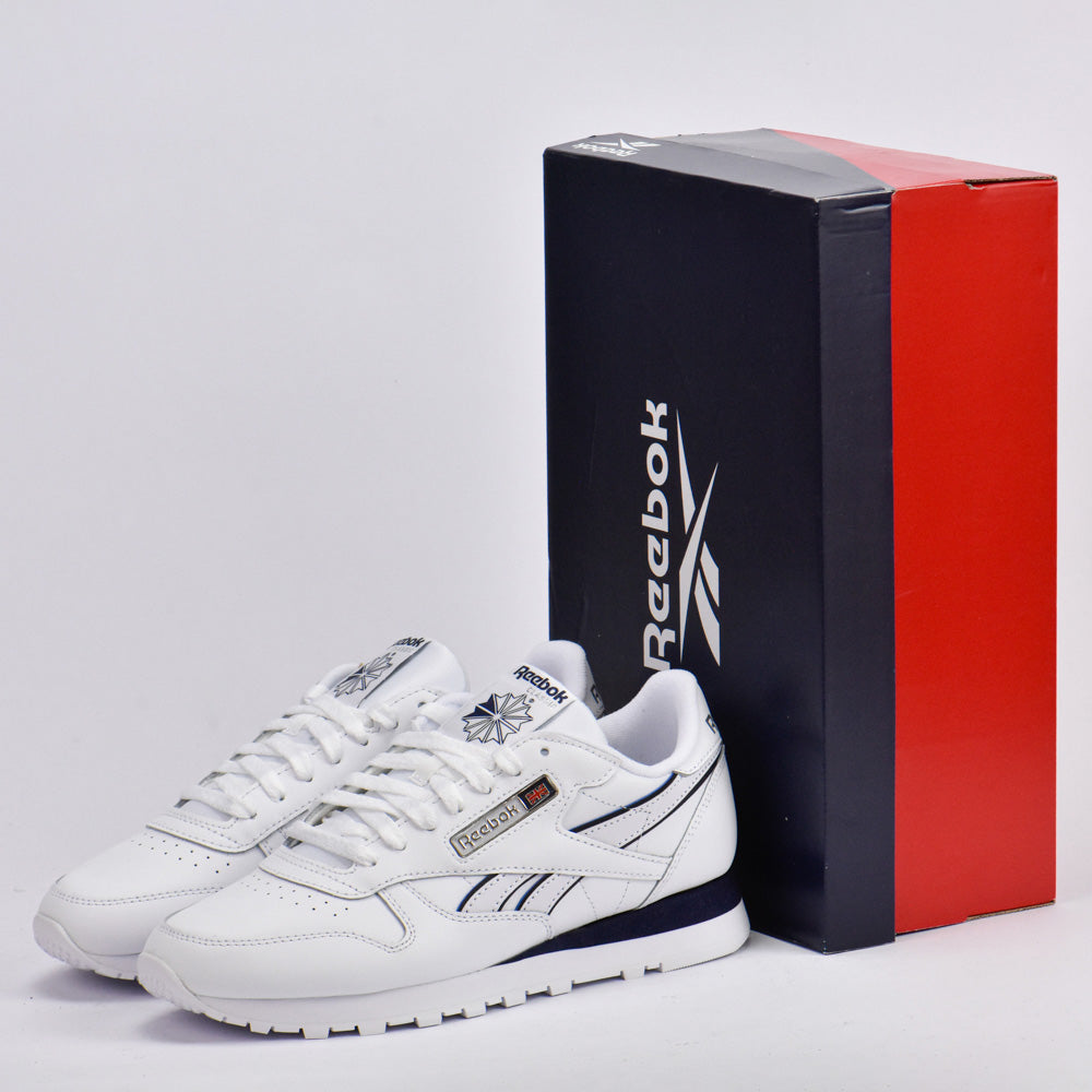 REEBOK CLASSIC LEATHER WHITE/WHITE/NAVY - 100201123 - Image 1