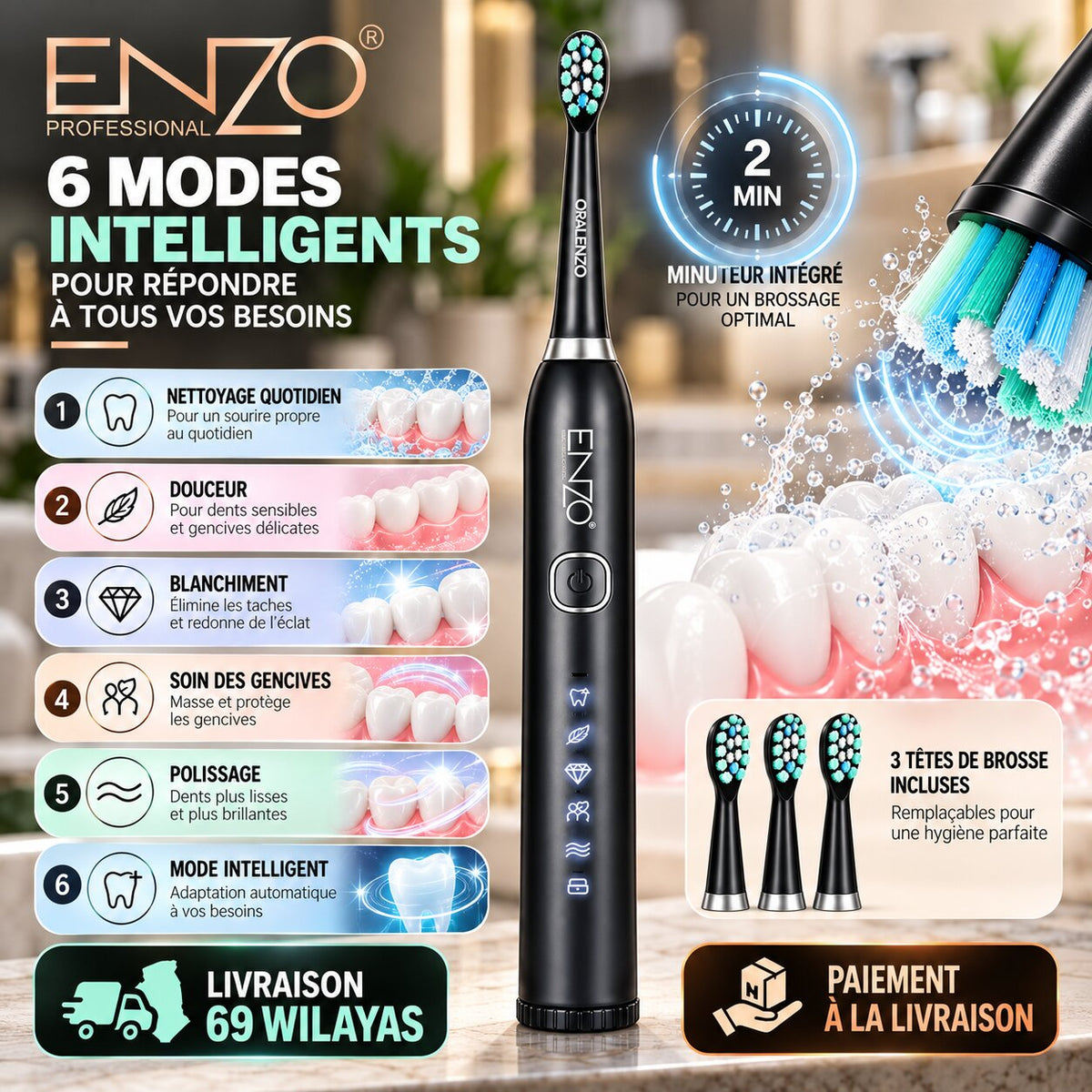 ENZO EN-07 Sonic Electric Toothbrush - EN-07 - Image 6