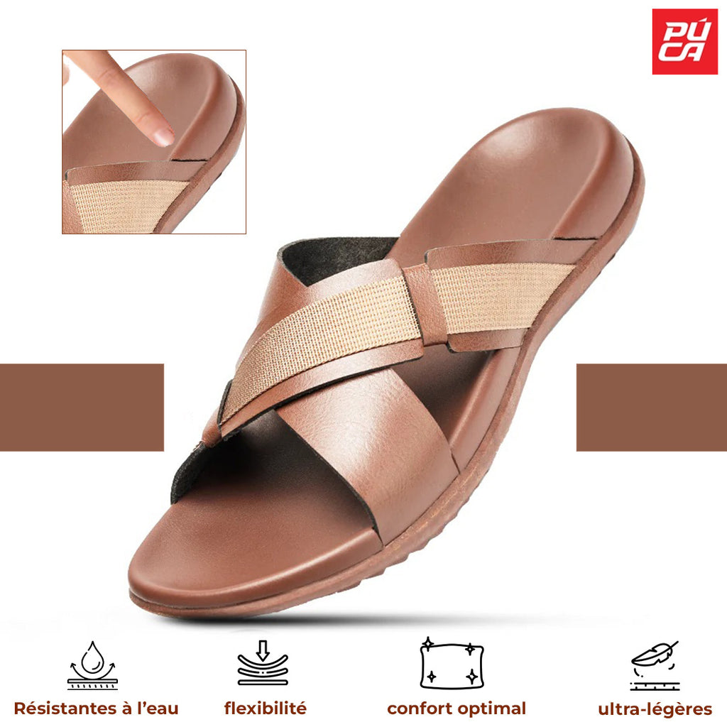 PUCA ROYAL SLIDER 02 BROWN. 11241
