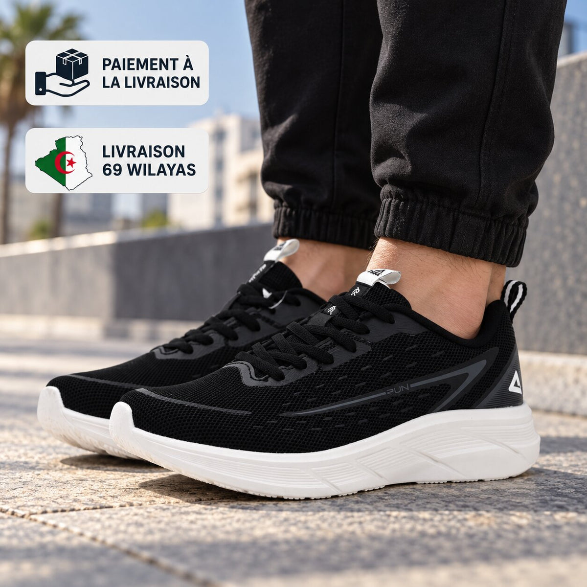 PEAK Running Shoes, Black/White - EXT262487H-Z497 - Image 1