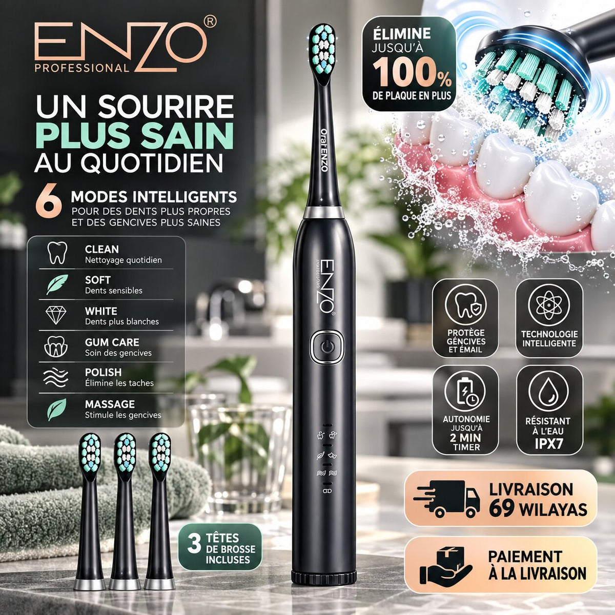 ENZO EN-07 Sonic Electric Toothbrush - EN-07 - Image 4