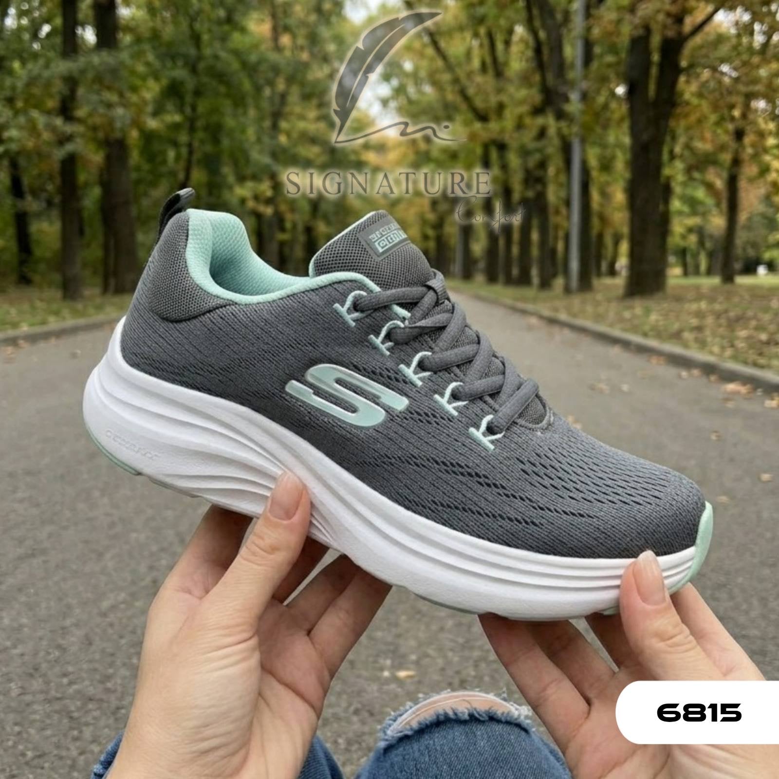 Basket femme 6815 gris vert