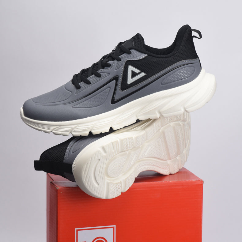 PEAK Cushion Running Shoes, Black/White - E234017H - Image 1