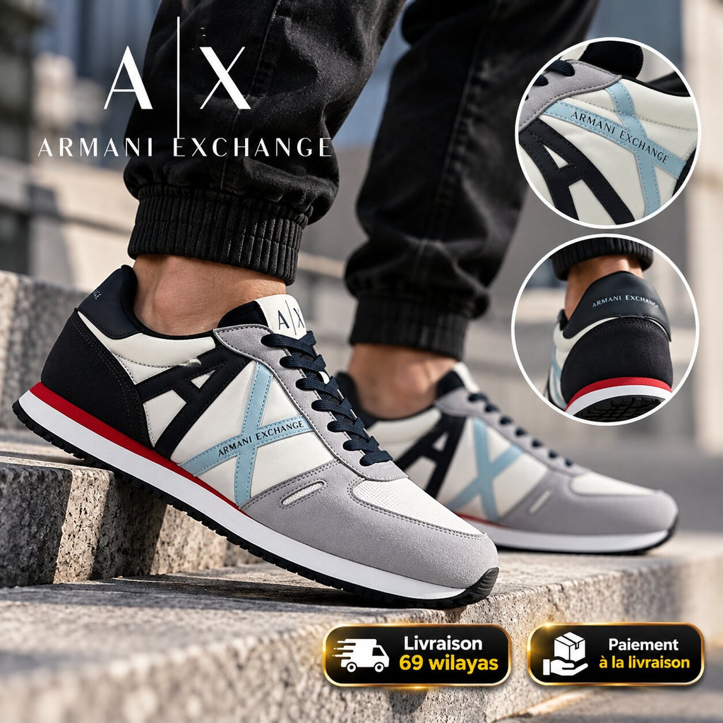 Armani Exchange Retro Running Sneakers - XUX017-XCC68-B11 - Image 1