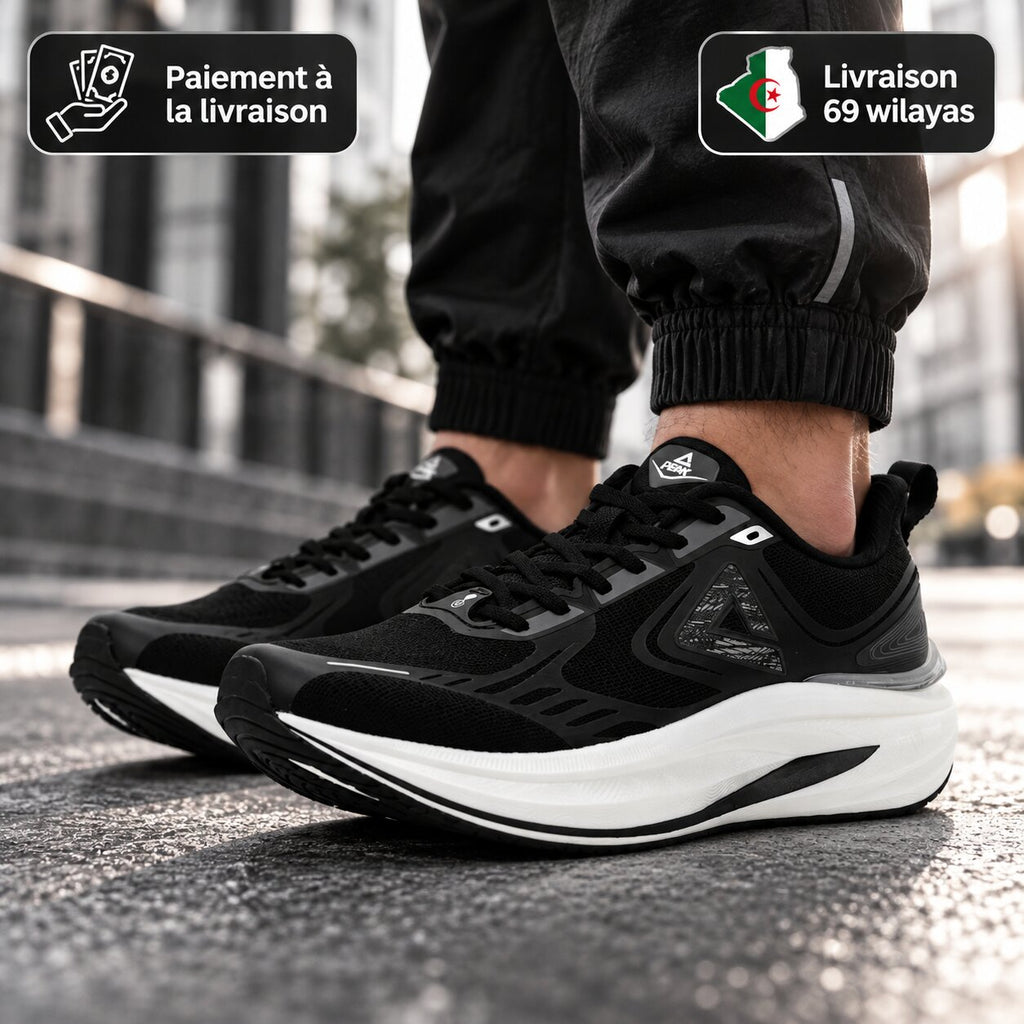 PEAK Taichi 8.0 Running Shoes, Black/White - ET261098H-Z497 - Image 1