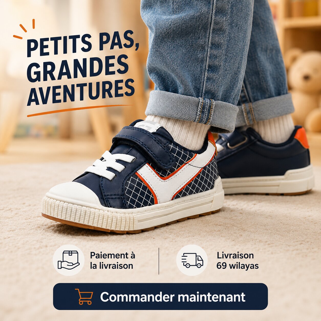 Safety Jogger Basket Enfant - 590050-NAV-ORA - Image 1