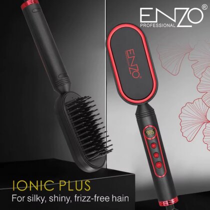 ENZO Professional EN-4201-BLACK Mini Hair Straightening Brush - EN-4201-BLACK - Image 2