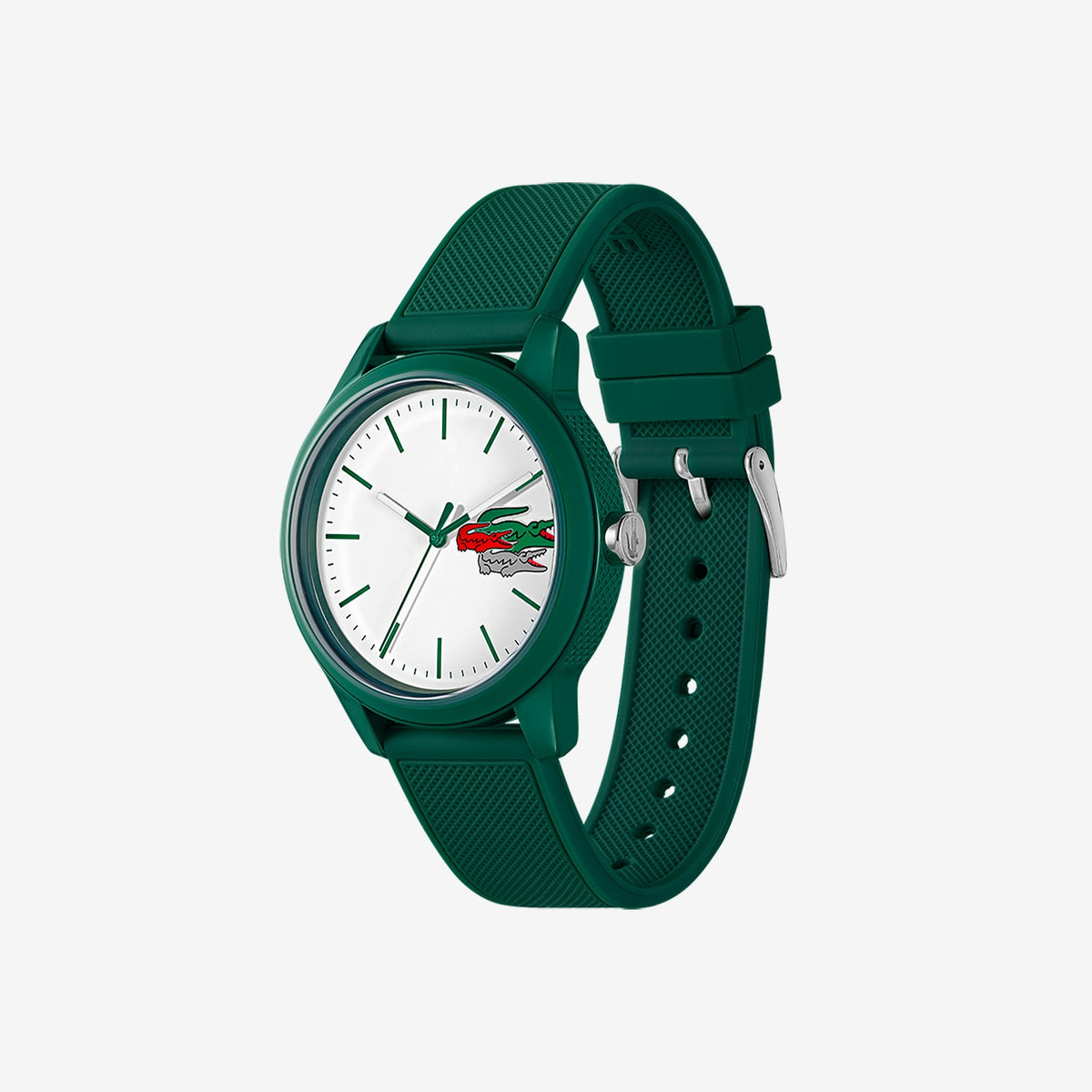 Montre Lacoste.12.12 Holiday à 3 aiguilles - Modèle blanc avec bracelet vert en silicone - 2011135 - Image 4