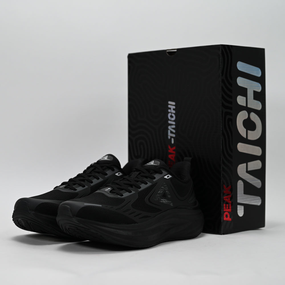 PEAK Taichi Cushion Running Shoes, All Black - ET261097H-Y291 - Image 9