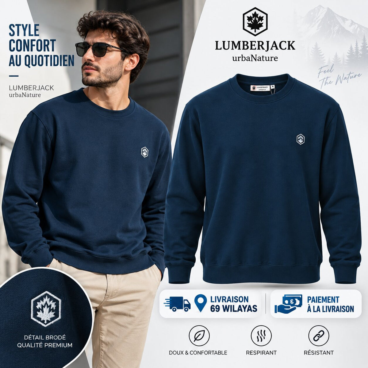 LUMBERJACK SWEAT SHIRT - LBJ-00601-BLG - Image 1
