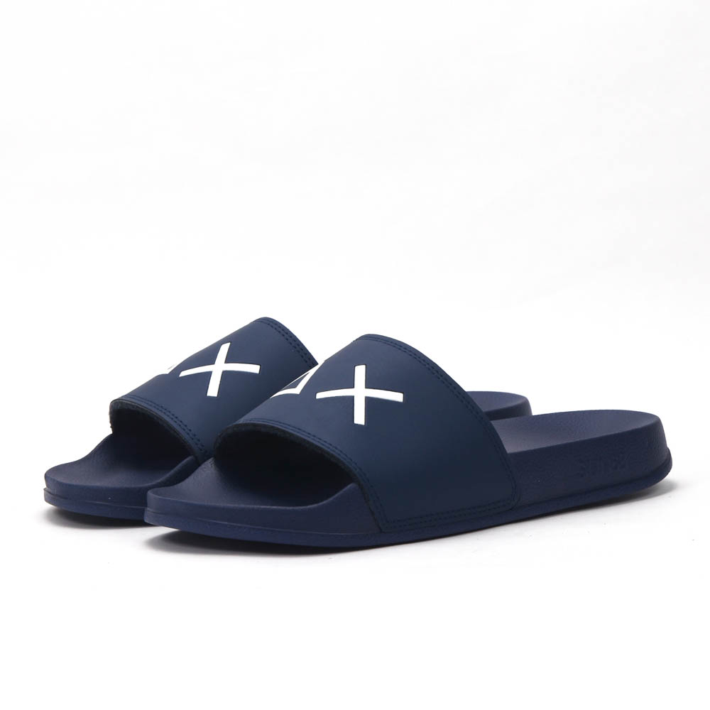 SUN68 Logo Navy Flip Flops X36110-07