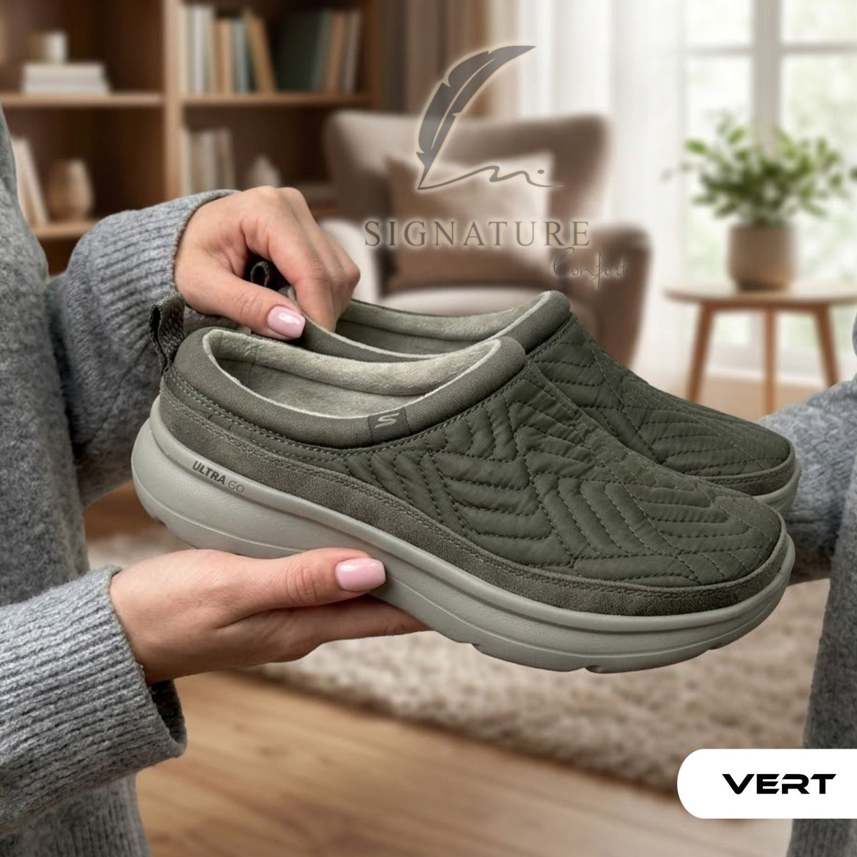 Pantoufle Skechers original💯 vert