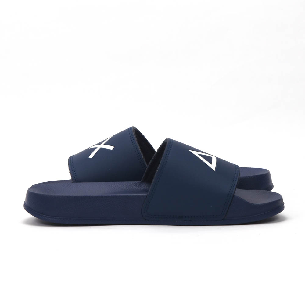SUN68 Logo Navy Flip Flops X36110-07
