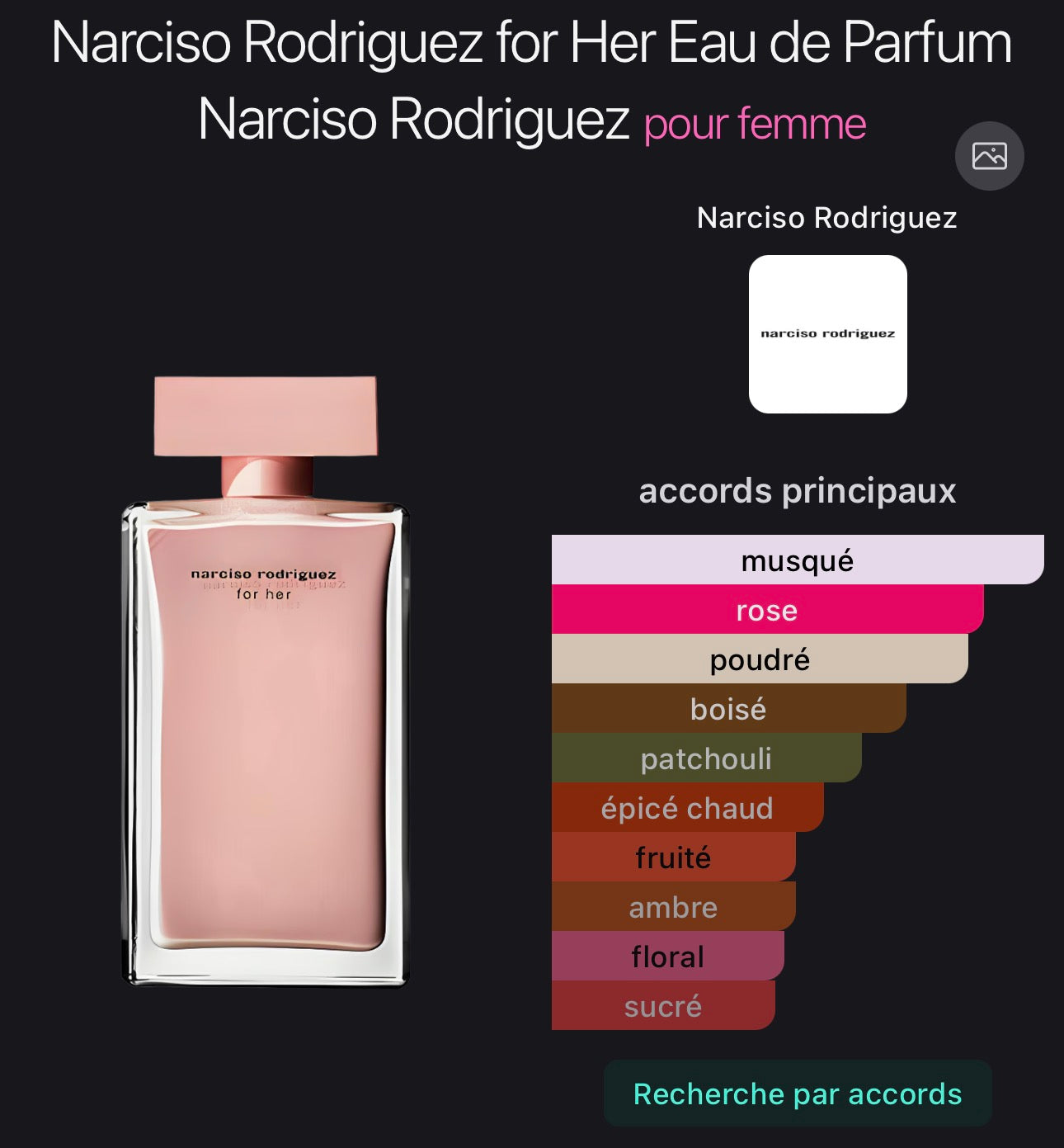 Narciso Rodriguez for Her Eau de Parfum Narciso Rodriguez pour femme 👩