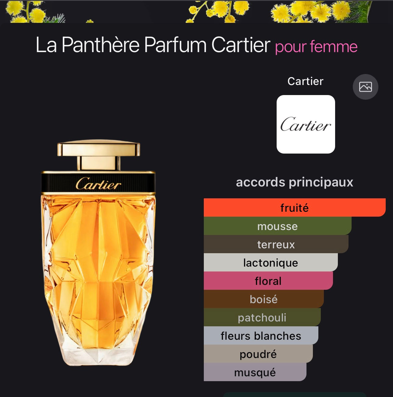 La Panthère Parfum Cartier pour femme 👩