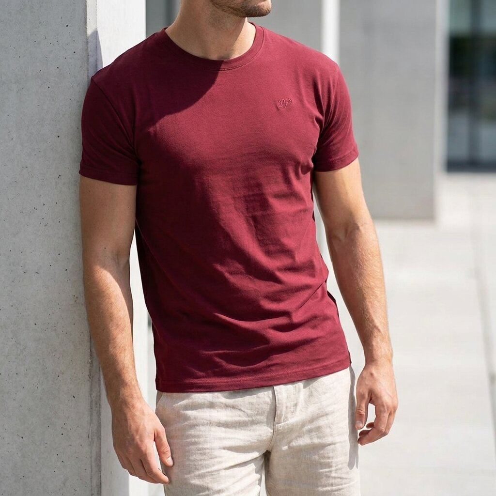 DEPART T-SHIRT HOMME BORDEAU 100% COTON SIMPLE G23-001601-BORDO