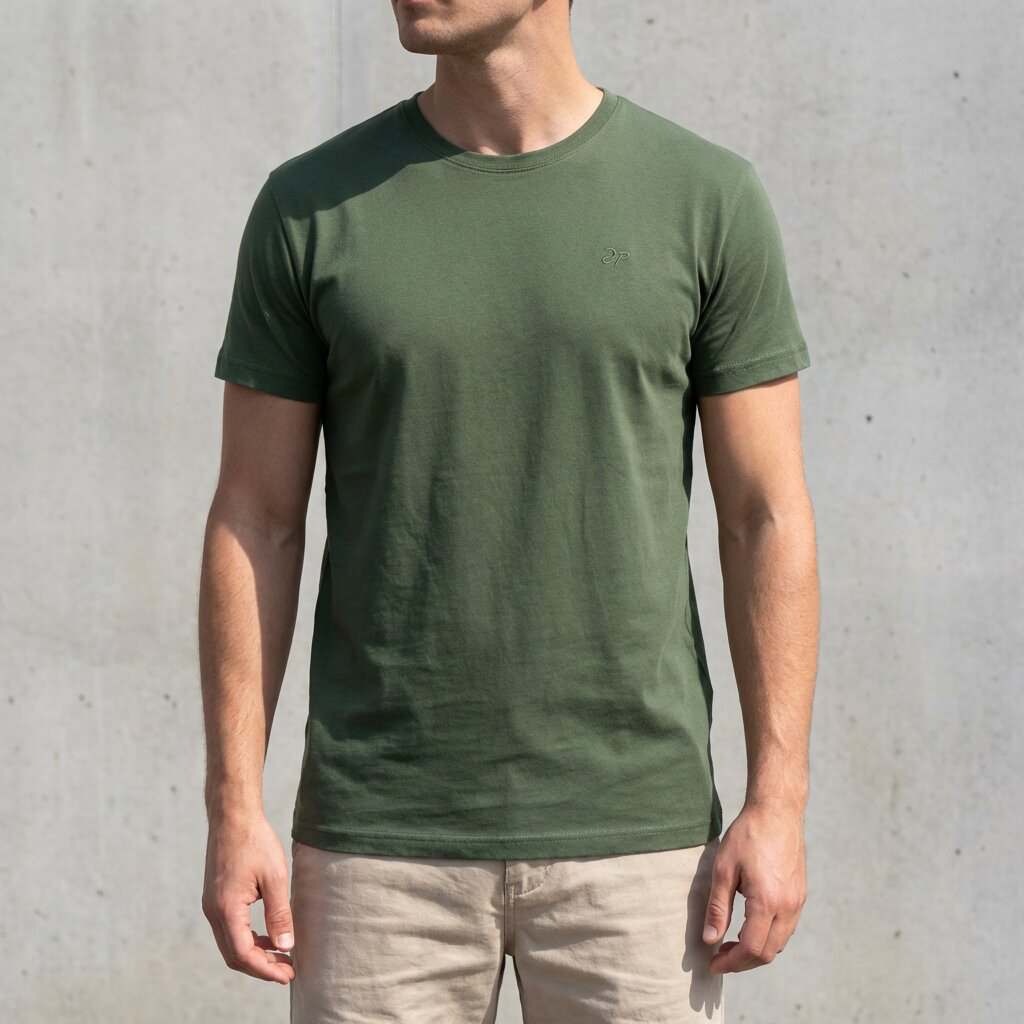 DEPART T-SHIRT HOMME VERT 100% COTON SIMPLE G23-001601-GREEN
