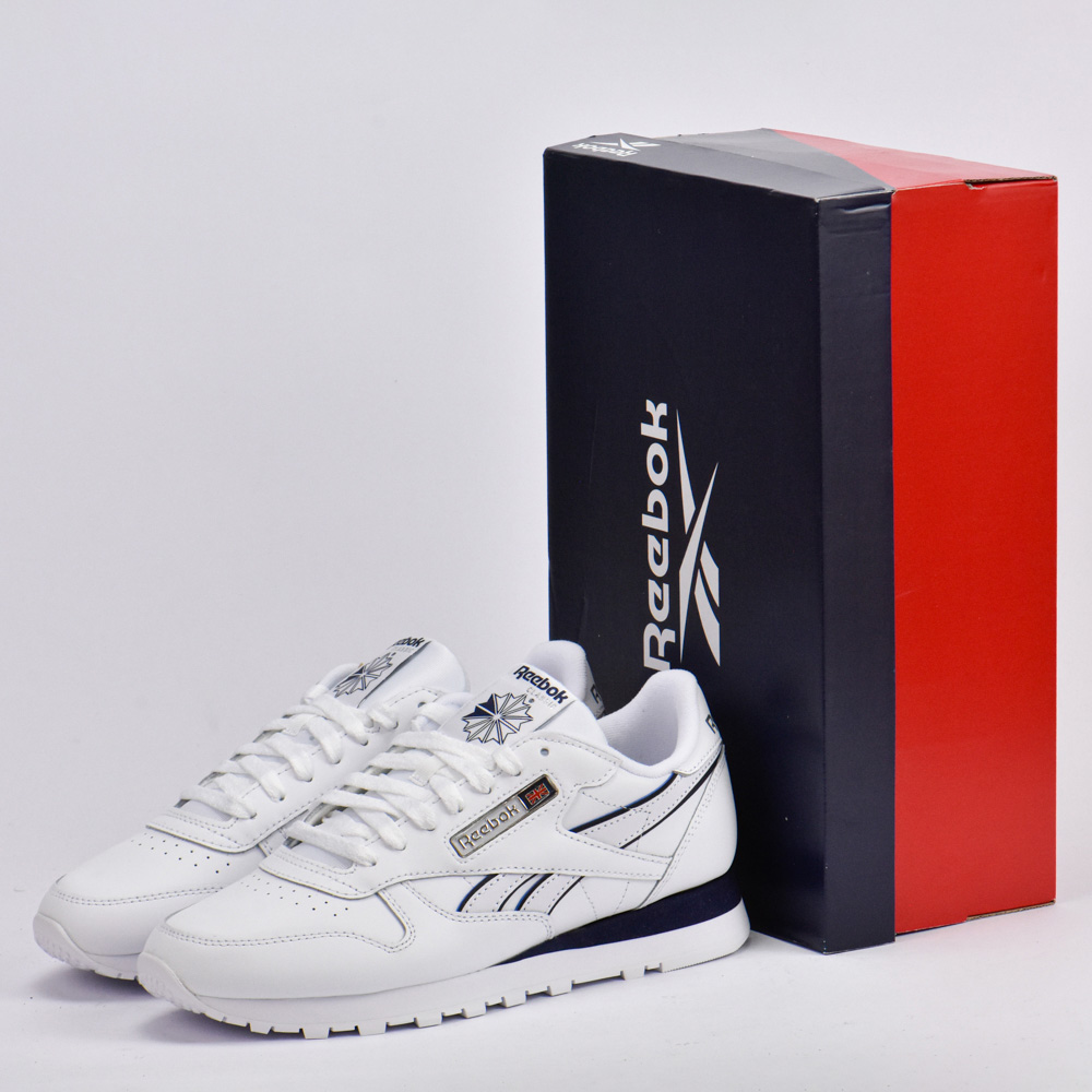 REEBOK CLASSIC LEATHER WHITE/WHITE/NAVY. 100201123