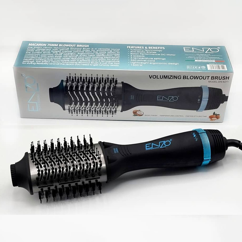 ENZO PROFESSIONAL VOLUMIZING BLOWOUT BRUSH BLACK   EN-6211BLK