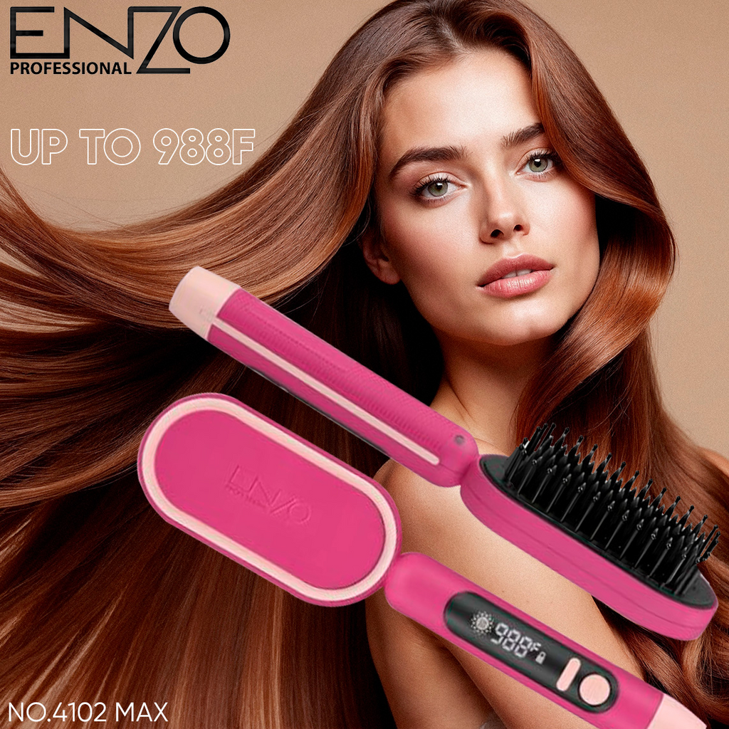 ENZO PROFESSIONAL Peigne Pour Cheveux Chauffante Lissante Pro 988F°. NO.4102G