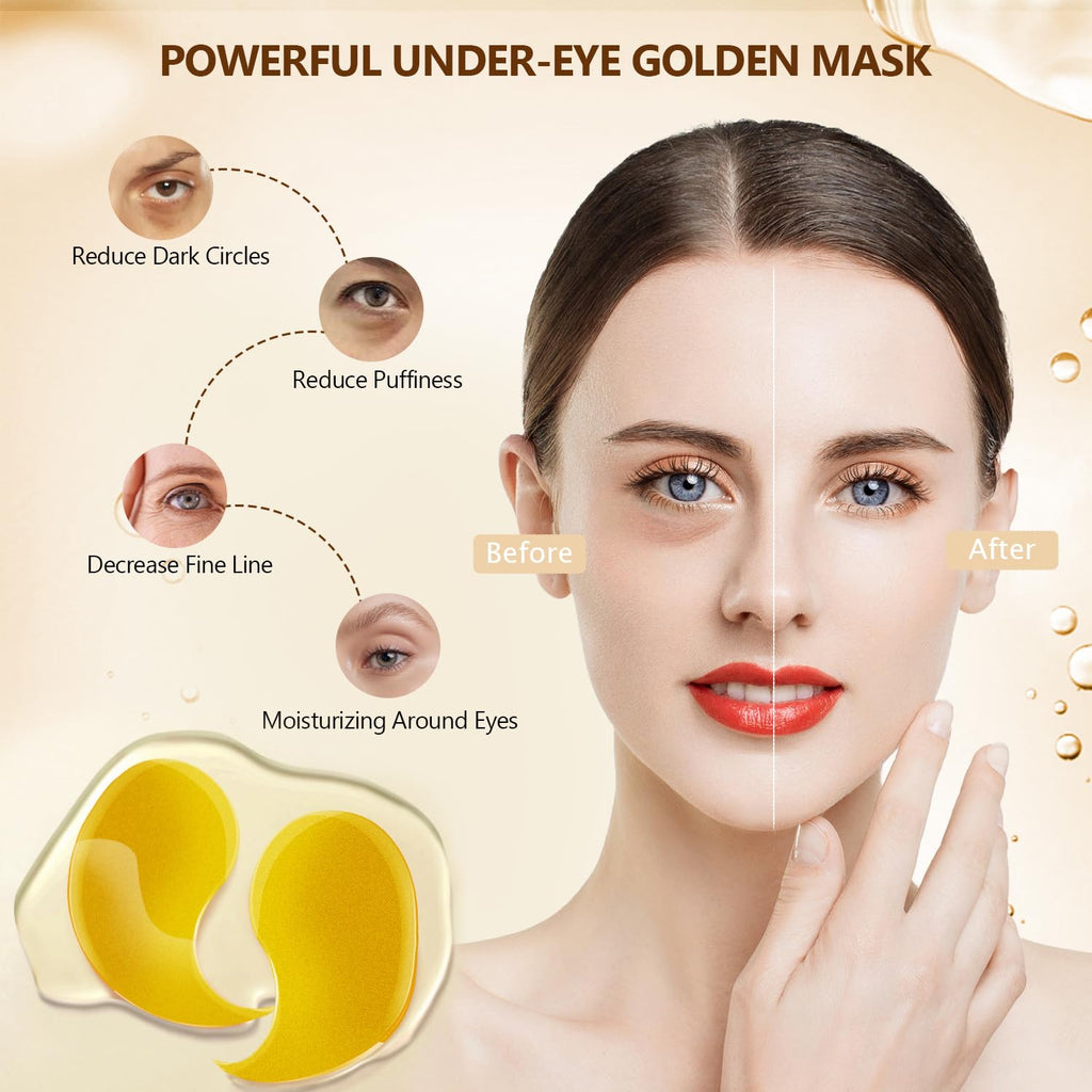Masque hydrogel contour des yeux liftant et raffermissant au collagène et à l'or 24 carats
