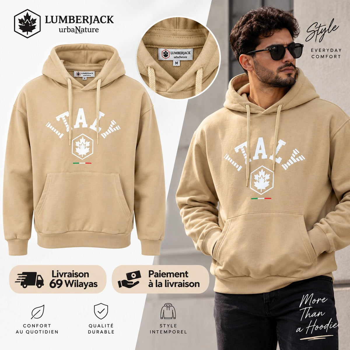 LUMBERJACK HOODIE - LBJ-00204-LBR - Image 1