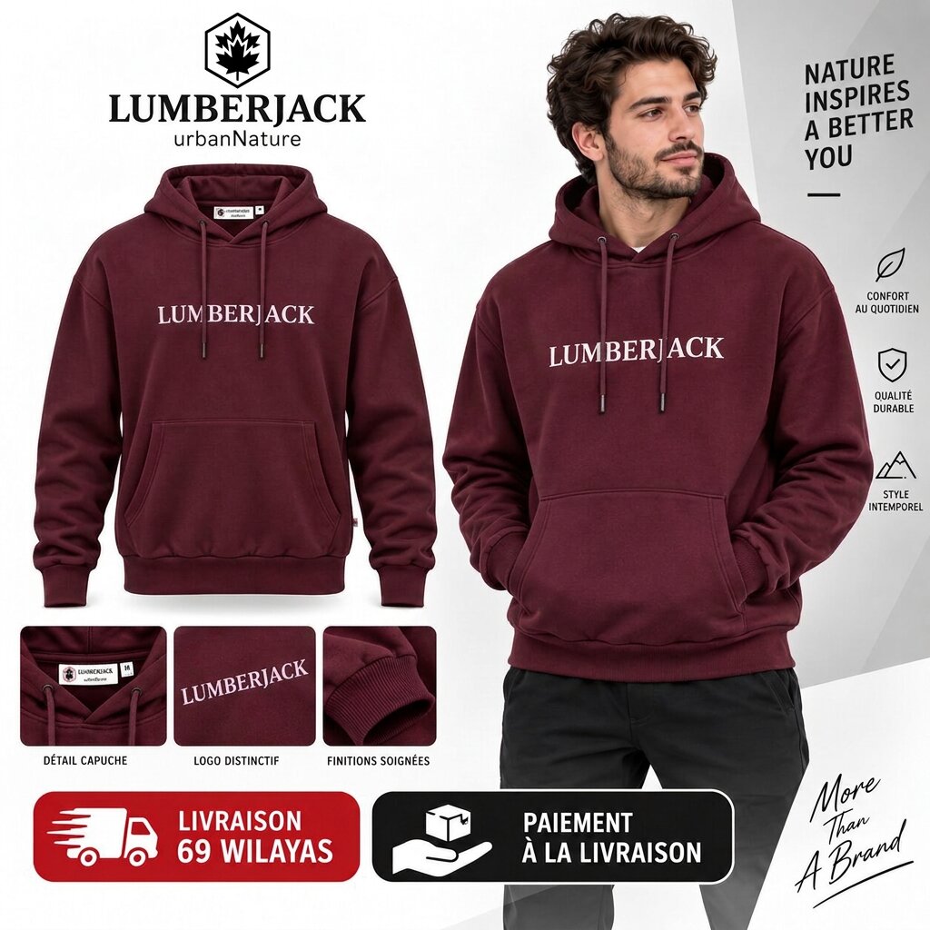 LUMBERJACK HOODIE - LBJ-00202-BGD - Image 1