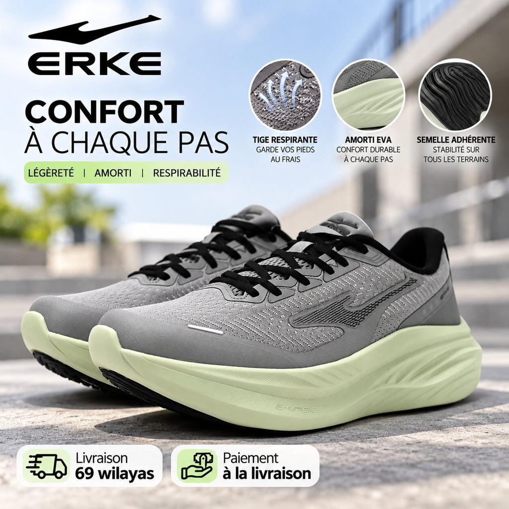 ERKE Men's Lightweight Running Shoes - 11126103324-101 - Image 1